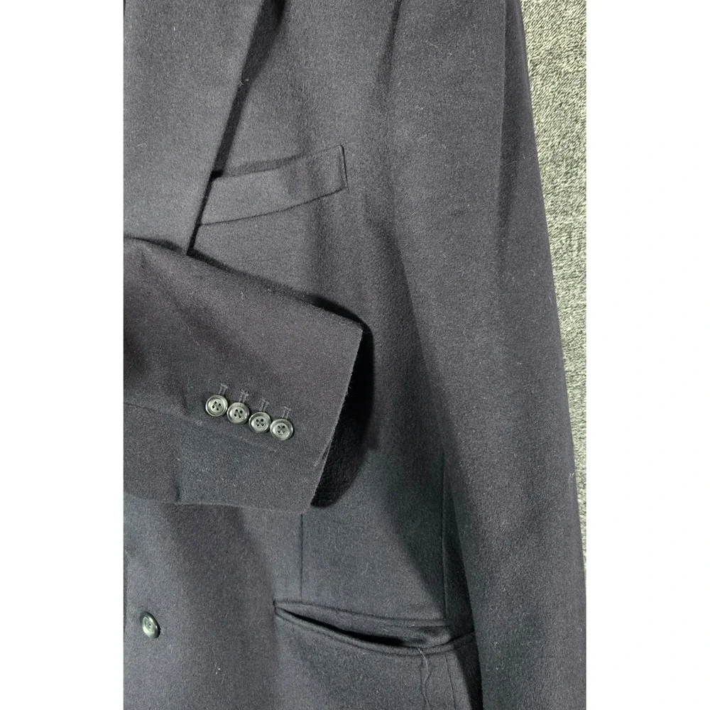 Express Mens Navy Blue Wool Cashmere Blend Two Button Blazer Jacket XL